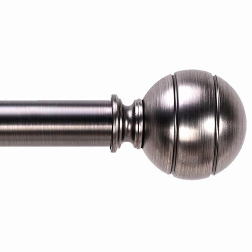 Sand Nickel Curtain Rods for Windows 30-144 Inch Adjustable Heavy Duty Metal,1 Inch Pipe Decorative Modern Rustic Blackout Drapery Rods with Twisted C