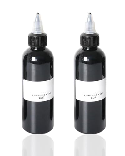 MYGLOAR 2 botellas de tinta negra concentrada para delinear y colorear, tinta de tatuaje profesional. 2 botellas de tinta negra concentrada (60+60 ml)