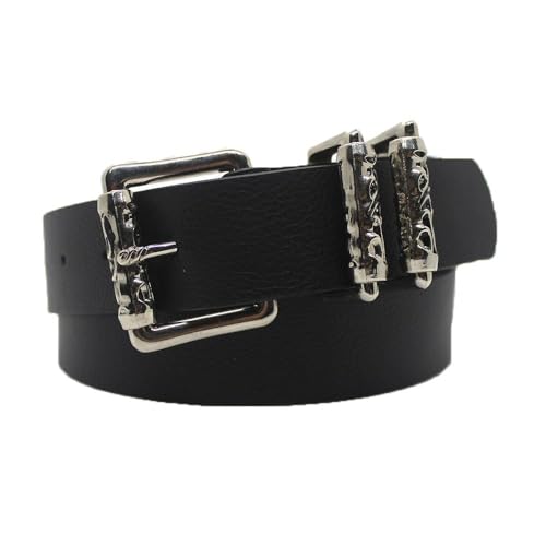 Waist Belts Ins Stylish Korean Waistbands Flower Buckle Y2K Style All-match Trouser Decoration Dress(black)