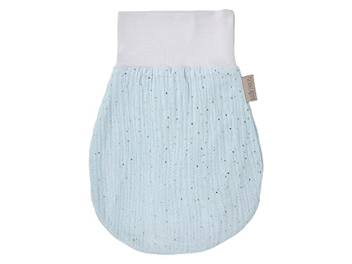 KraftKids Trappelzak mousseline gouden stippen op groen voor de herfst/winter van mousseline katoen en warme fleece verkrijgbaar in twee maten