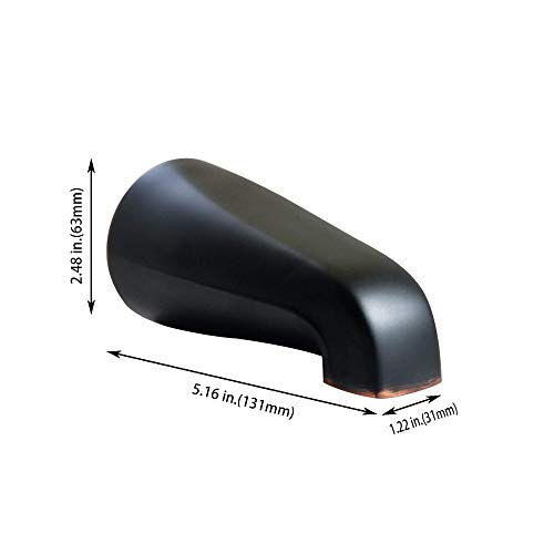 Sento Slip On Oil Bronze Universal Heavy Durable Metal Bathroom Tub Spout Without Diverter, Heavy Duty Metal Bathtub Faucet Without Shower Diverter - 4 Inches 1/2" Copper Pipe, Oil-Rubbed Bronze #TOP2