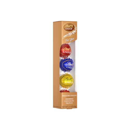 Lindt LINDOR Assorted Chocolate Candy Truffles Favor Gift Box, 2.1oz, 10 Pk