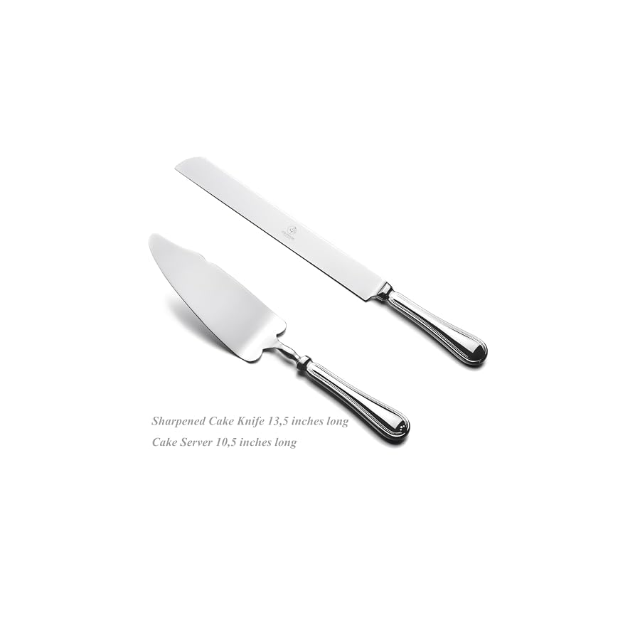 2-Piece-Wedding-Cake-Server-Set1810-Stainless-Steel-Dessert-Set-Pie-Server-Cake-Cutter-Knife-for-BirthdayAnniversaryHolidayBaby-ShowerParty OTW PAVILION 2 Piece Wedding Cake Server Set,18/10 Stainless Steel Dessert Set Pie Server Cake Cutter Knife for Birthday,Anniversary,Holiday,Baby Shower,Party