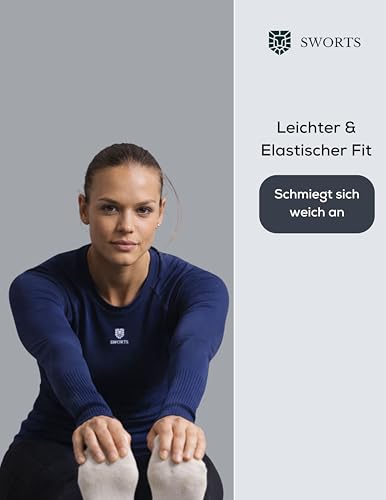 SWORTS Base Laufshirt Damen I Sport Longsleeve mit Kompression & Daumenloch (Running Baselayer Women)