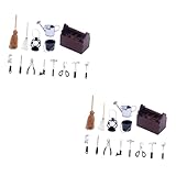 Maison de poupée en bois - jouet modèle mini boîte à outils, il a l'air très spécial et chic, un bon ornement pour mini maison.