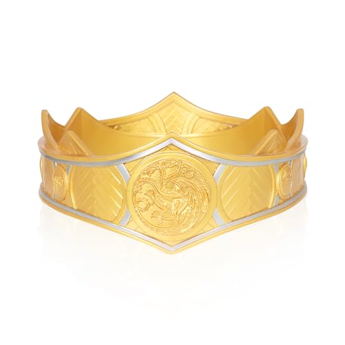 Queen Rhaenys Targaryen Crown Gold Tiara Princess Cosplay Headwear Women Girls Headbands Hair Jewelry Halloween Party Prop