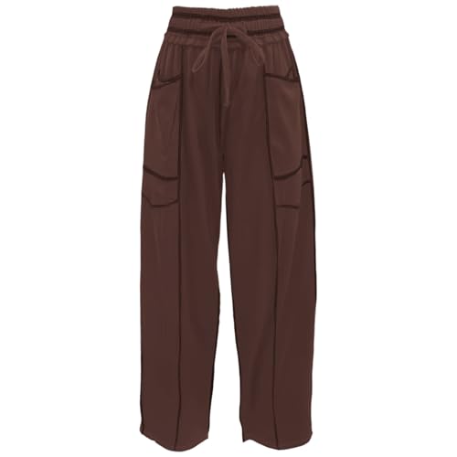 Pantalon large femme fluide et extensible avec cordon