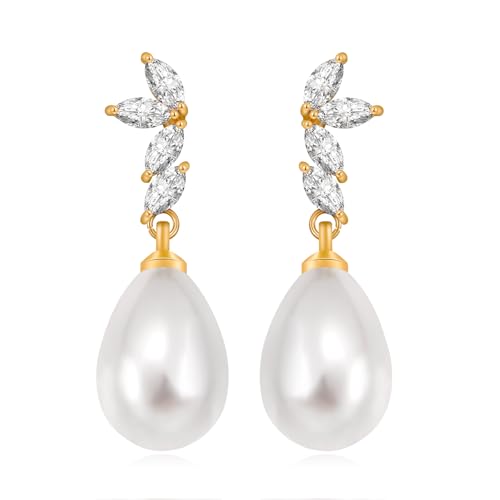 YKKZART Pearl Earrings for Women Small Earrings Dainty Pearl Drop Hypoallergenic Stud Earrings for Brides Wedding by YKKZART - Used condition - US$6.23