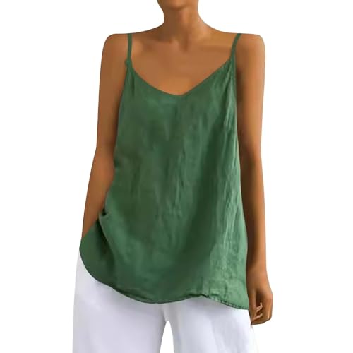 Blusa casual tipo túnica para mujer, camiseta interior de algodón y lino 2024, Europa y Estados Unidos y Estados Unidos, camiseta interior de algodón y lino para mujer, camiseta interior holgada de
