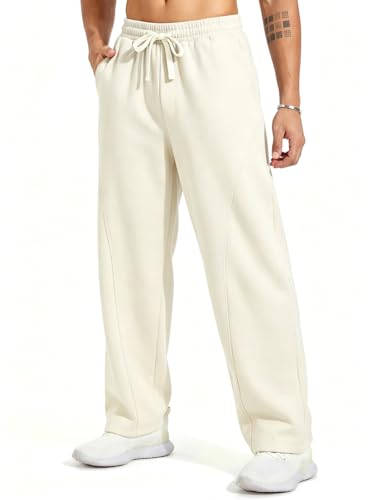 Amazon.com: ZUY Men's Baggy Fleece Sweatpants Cotton Lounge Open