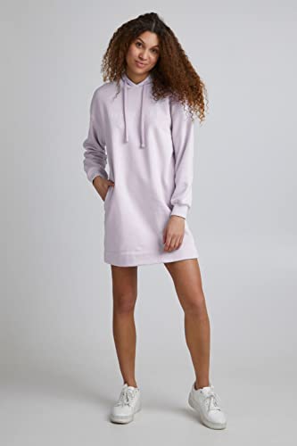 THEJOGGCONCEPT JCSAFINE Dress Women's Long Sweatshirt Pullover Long Jumper with Hood Loose Fit, Orchid Petal (143710), S - Image 3