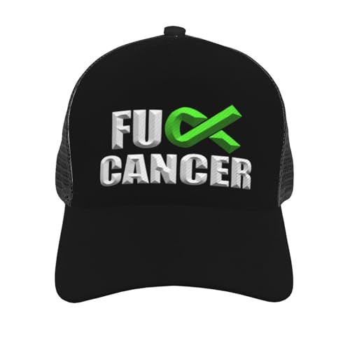 Fuck Lymphoma Cancer Lime Mesh Baseball Cap - Classic Adjustable Peaked Cap, Trucker Hat for Men and Women2