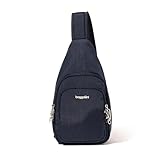 Baggallini Anti-Theft Daytripper Sling 7x12 Crossbody Bag Travel Safe, Securtex Locking Zippers, Slash-Resistant Strap