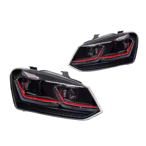 AKD ԗpCg 2 - wbhv (DRL & vWFN^[Y) - VW POLO 2011-2018 Ή ԃANZT[(Red,LHD)