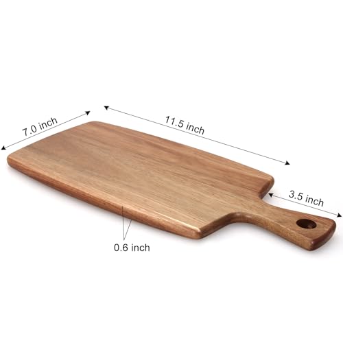 Tabla de cortar pequeña de madera Acacia con mango miniatura 5