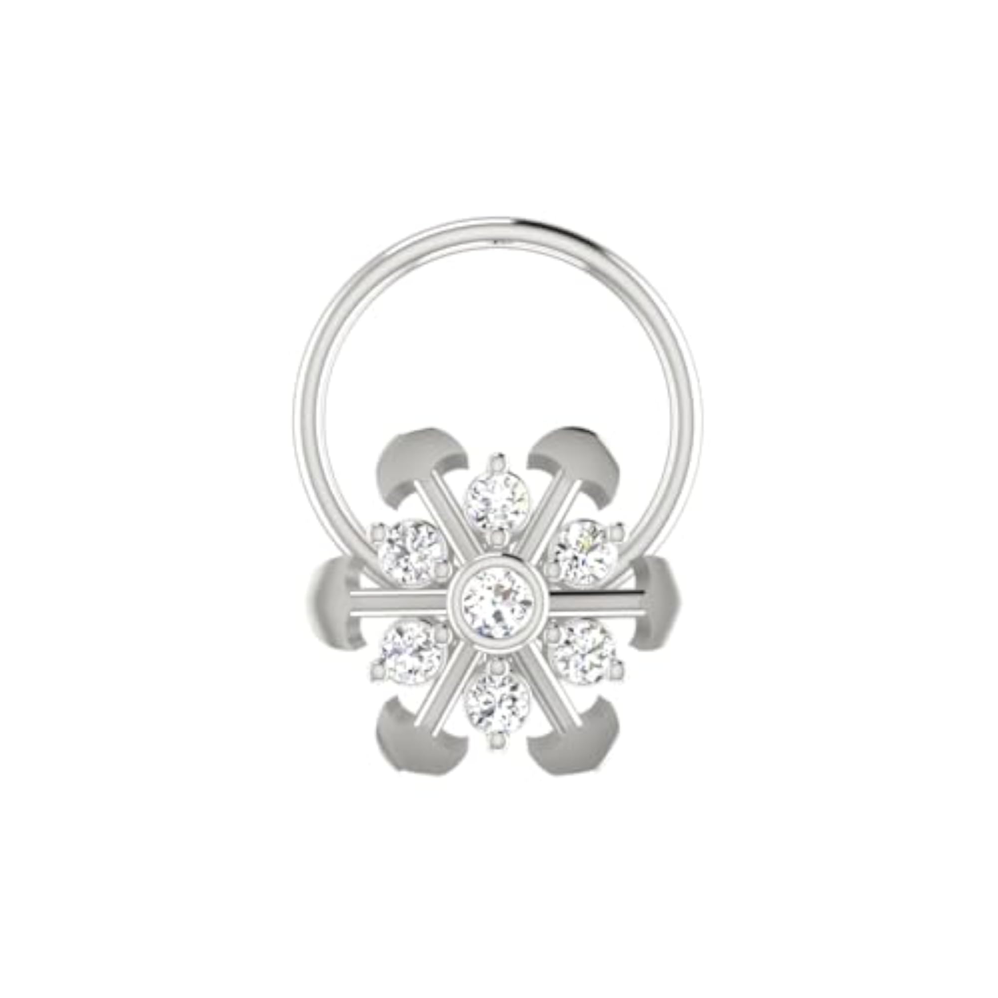 Women's 14Kt White Gold Stud Nosering