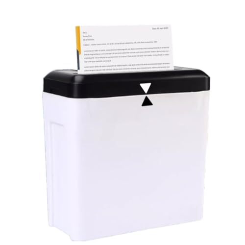KHZKHC Destructora De Papel Portátil, Capacidad De 7 L, Trituración Continua En 5 Minutos, Tritura 5 Hojas a La Vez, Velocidad De Trituración De 2 M/min, para Oficina En Casa (Blanca)