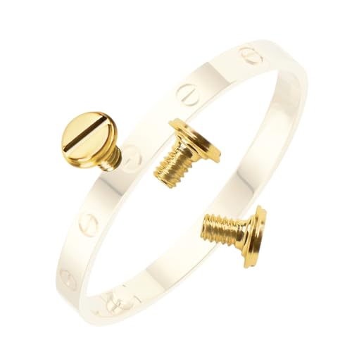 HiCycle2 Viti piatte 4,1 mm di ricambio per bracciale Cartier Love misura 16-19, 3 pezzi (oro)