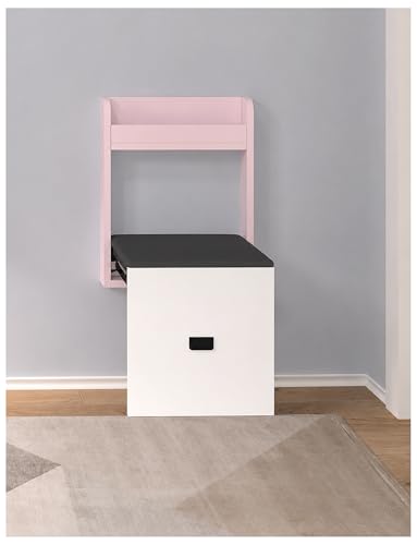 Genérico Banco Zapatero Detrás de la Puerta, Banco Abatible de 40 cm de Ancho con Fondo Plegado de 7 cm, Cojín de PU y Bandeja Superior, para Entrada, Pasillo y Armario(A)