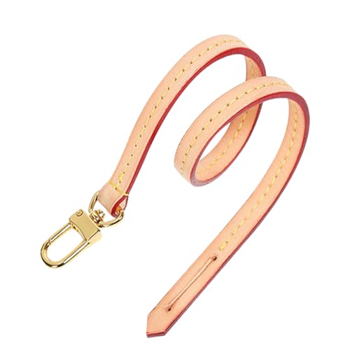 Image of Genuine Vachetta Leather Shoulder Bag Strap Replacement for Handbag or Purse(Apricot-Width:0.39in&Length:35.4in,Single Buckle)
