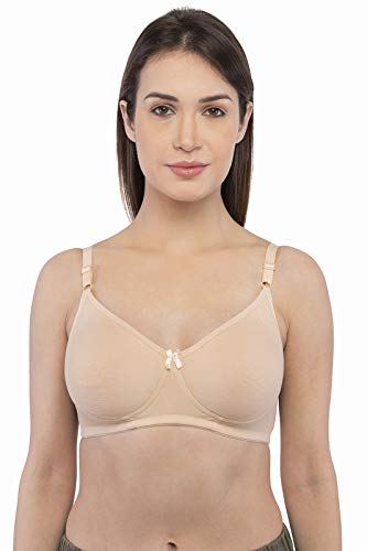 VIP Feelings Women's Cotton Non-Padded Non-Wired Full-Coverage Essential Bra - Allure Assorted Solid Colours 38B (Pack of 2)
