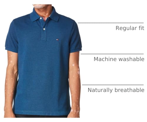 Image of Tommy Hilfiger Mens Short Sleeve Cotton Pique Polo Shirt in Regular Fit