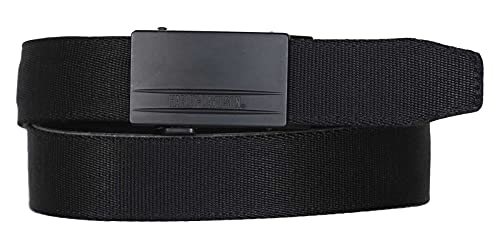 Harley-Davidson Men's Bikers Ratchet Nylon Webbing & Leather Belt - Black