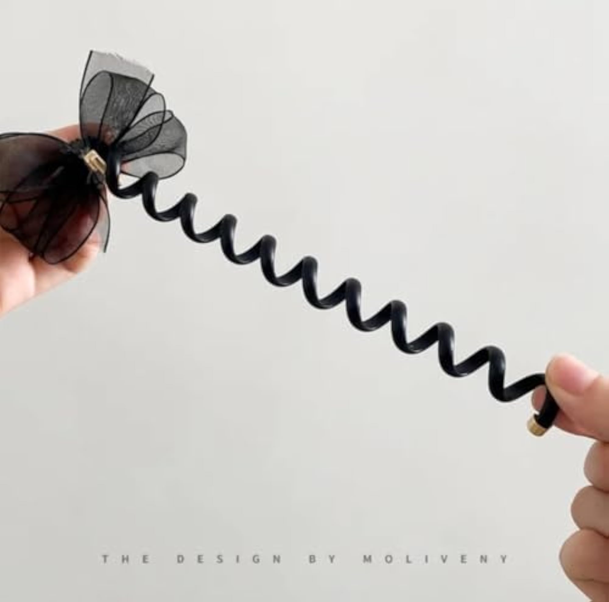 Telephone Wire Hair Spiral Tie for Girls, Black