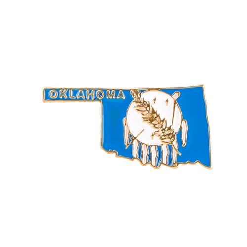 Image of State Shaped Map Lapel Metal Pin Enamel Brooch Keepsake Beautifully Designed for Backpack Hat