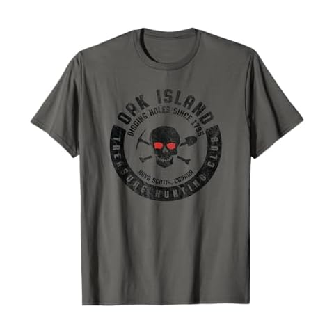 Oak Island Treasure Hunting Club Vintage Skull and Crossbone T-Shirt Cover