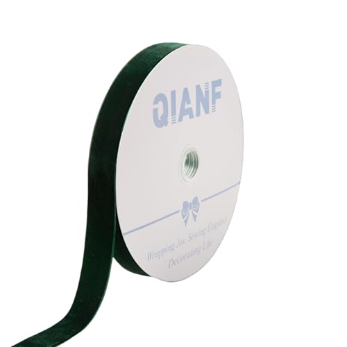 Image of QIANF Vintage Hunter Green Velvet Ribbon, 1 Inch X 25Yd