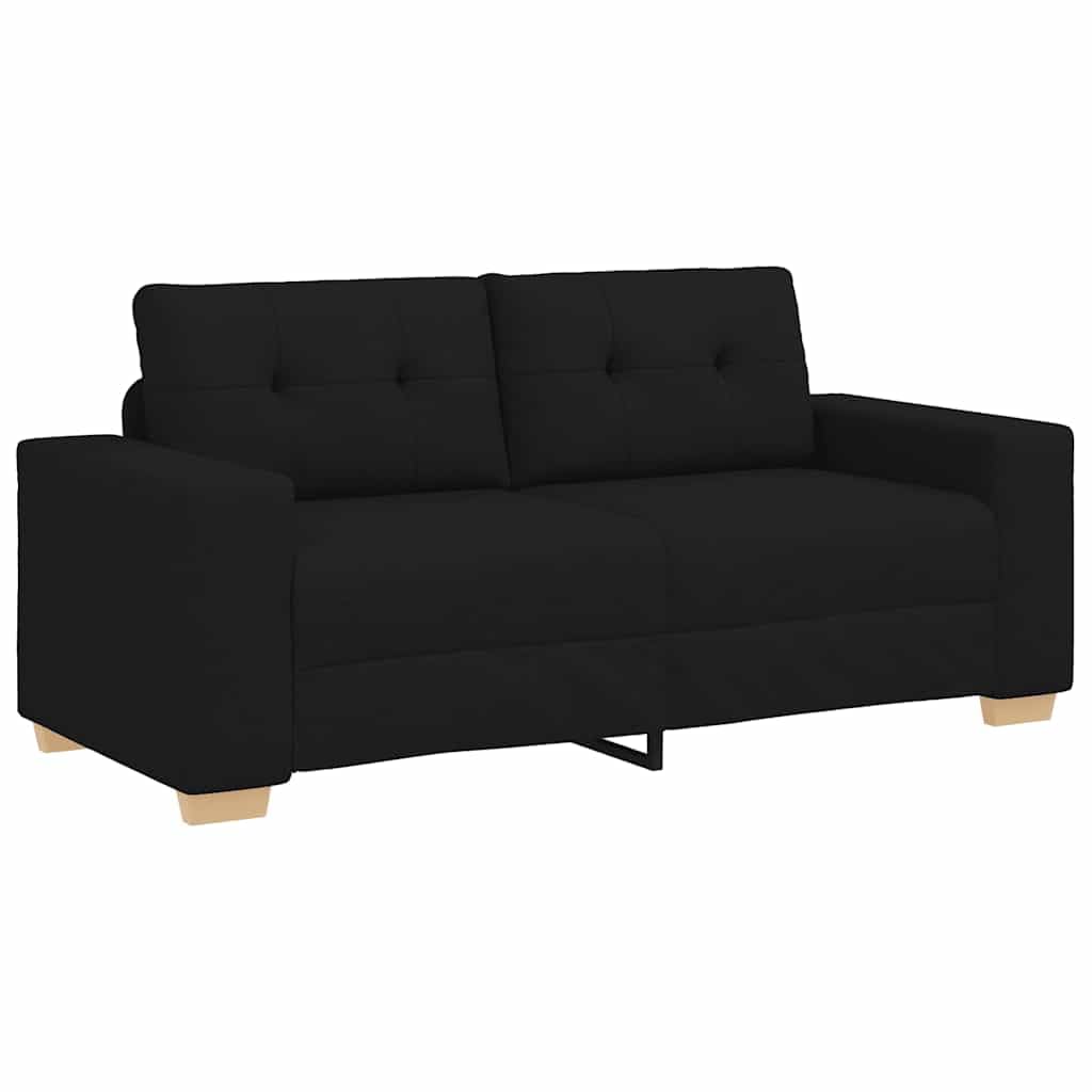 Sofa dwuosobowa, czarna, tkanina poliestrowa, 181 cm, nowoczesny design do salonu, sypialni, biura, wygodna kanapa dla dorosłych