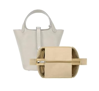 LinerLink Borsa organizer per Hermes Picotin PM 18 (13L x 18H x 18D cm) (beige, stile B: chiusura lampo)