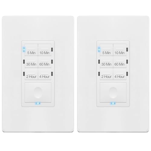 ENERLITES 4-Hour Countdown Timer Switch, 5-10-30-60 Min, 2-4 Hour, for Bathroom Fans, Lights, 120VAC...