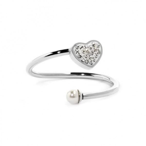 Bague femme Marlù argent cristal tendance anneau cœur zircon mode féminine