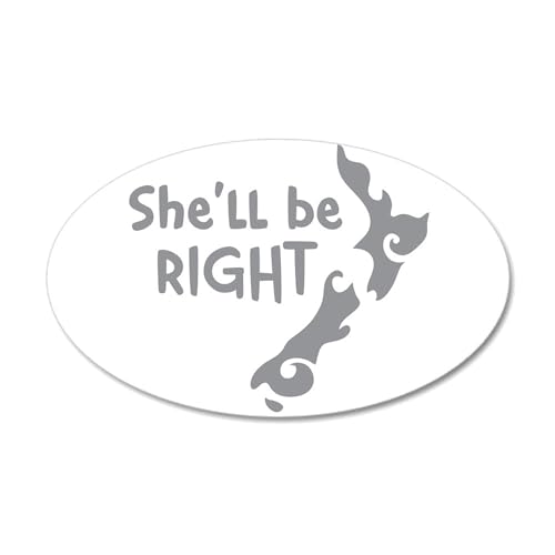 CafePress Shell Be Right with Kiwi New Zealand Map Wall Deca 35"x21" Oval Wall Decal, Vinyl Peel, Reusable Cling