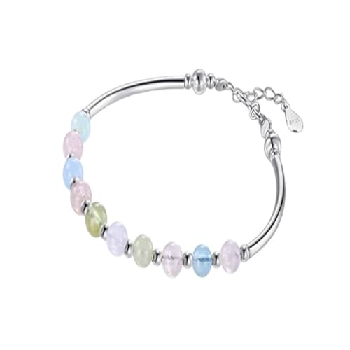Bracelet en argent sterling 925 avec perles colorées de luxe pour femme