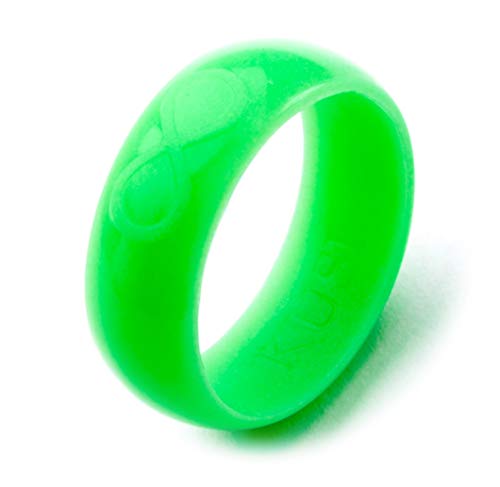 Kusi infinity men's silicone wedding ring - green glow …