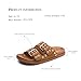 FUNKYMONKEY Women's Eyelets Adjustable Double Strap Slides Slip On Comfort Flat Sandals for Summer(9 M US, Brown)