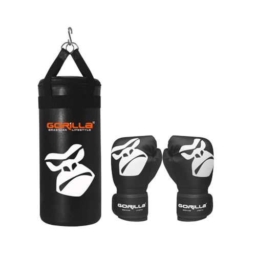 Kit de Boxe Infantil Saco Pancada Criança + Luva Boxe Muay Thai 08 Oz Infantil