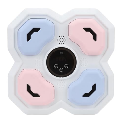 Máquina de Entrenamiento de Boxeo con Música, Máquina de Boxeo con Música con Conexión Inteligente Multimodo Portátil para el Hogar (White)