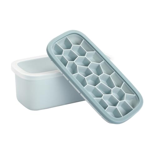 Molde de silicona para hielo con tapa azul miniatura 1