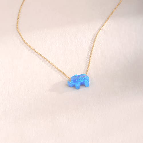 Gelin 14K Solid Gold Elephant Necklace for Women4
