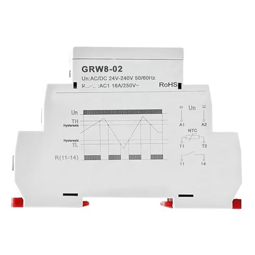 Relé de control de temperatura DIN GRW8 CA CC 24-240V con sonda de dos metros 4