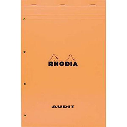 Lot de 5 Blocs audit perforé jaune, 80 feuilles, 21 x 32 cm