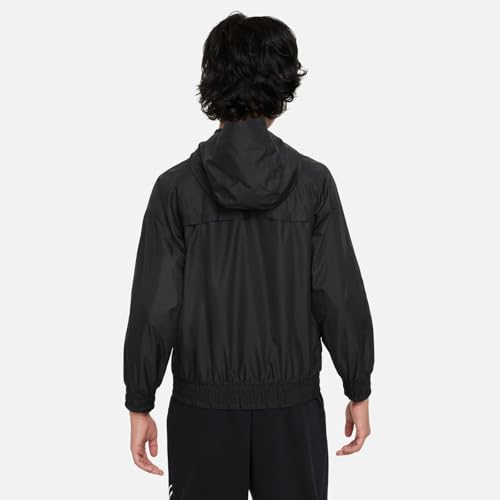 Nike Sportswear Windrunner Big Kids' Hooded Repel Jacket (FZ5516-010, Black/Black/Black/White)3