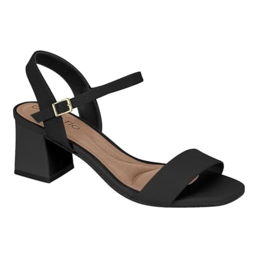 Sandália Feminina Beira Rio – Fivela, Salto Bloco, Conforto, Leve e Uso Diário – Moderna e Elegante (Preto, BR, Adulto, Numérico, 35)
