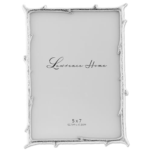 Image of Lawrence Frames 712657 5x7 Silver Metal Natural Branch Design Picture Frame