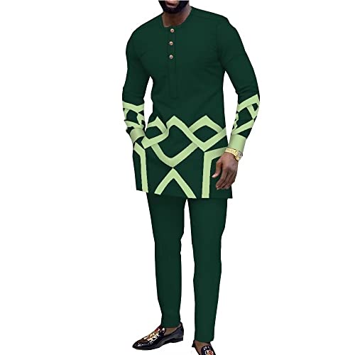 UOUNUT African Mens Clothing Dashiki Suits for Wedding O-Neck African Attire Nigerian Clothing Formal Outfits Slim Fits