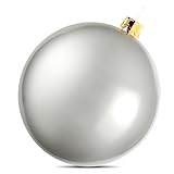 30 Inch PVC Inflatable Christmas Ball,Inflatable Christmas Yard Decorations,Oversized Christmas Ornaments Indoor Outdoor Xmas Decorations (Silver)